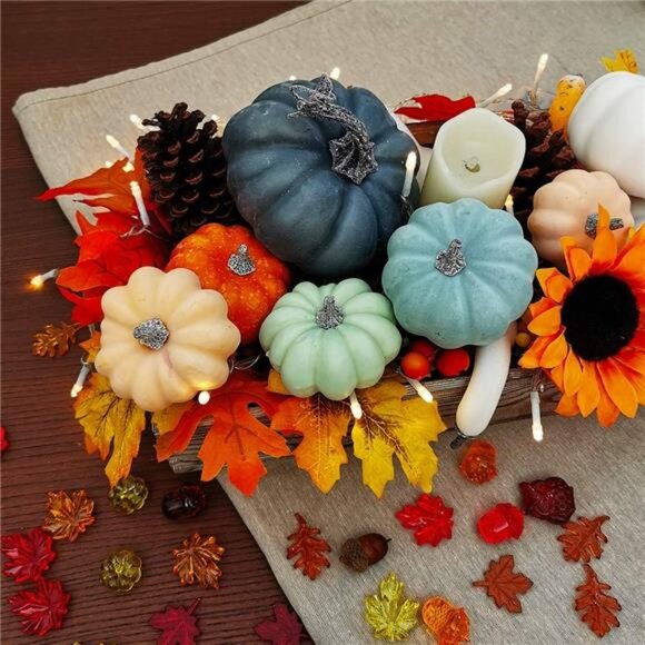 24 Pcs Bulk Assorted Rustic Harvest Artificial Pumpkins Foam Pumpkin in White - Picture 5 of 8